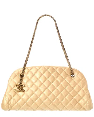 Pre-owned Chanel Gold Calfskin Leather Mademoiselle Shoulder Bag (authentic Pre-loved)
