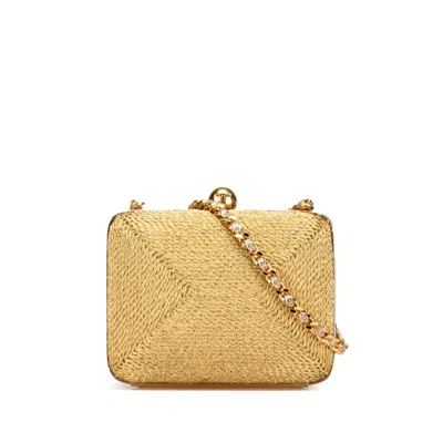 Pre-owned Chanel Gold Canvas Leather Shoulder Bag ()