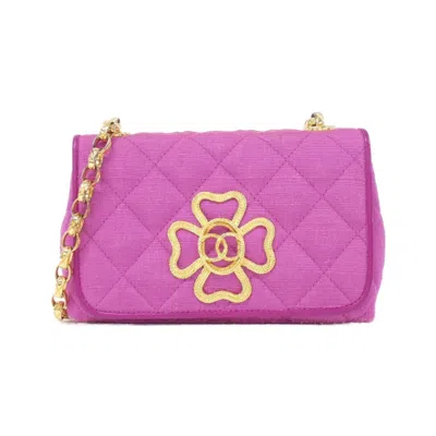 Pre-owned Chanel Gold Canvas Shoulder Bag ()