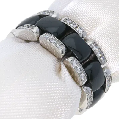 Pre-owned Chanel Gold Ceramic Gold (18k) Band Ring () In Silver