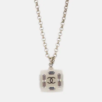 Pre-owned Chanel Gold Chain Pendant Necklace Rhinestone