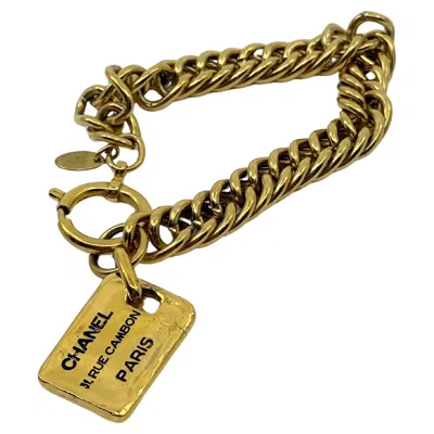 Pre-owned Chanel Gold Chain Vintage 31 Rue Cambon Paris Charm Bracelet In Multi