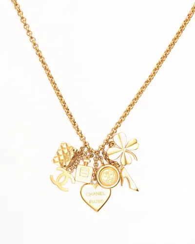 Pre-owned Chanel Gold Charm Necklace