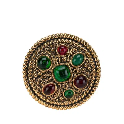 Pre-owned Chanel Gold Color Brooch () In Multi
