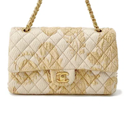 Pre-owned Chanel Gold Cotton Shoulder Bag ()
