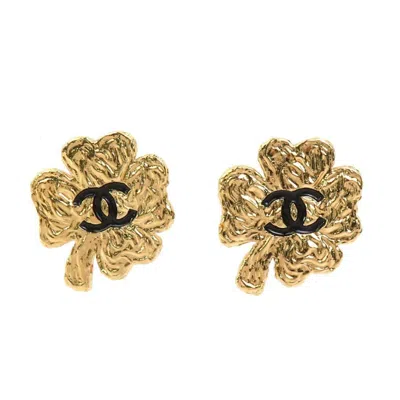 Pre-owned Chanel Gold Enamel Metal Stud Earrings () In Multi