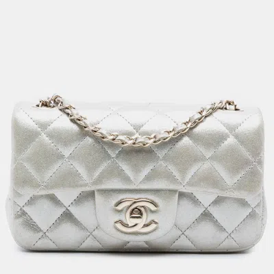 Pre-owned Chanel Gold Extra Mini Rectangular Classic Lambskin Single Flap