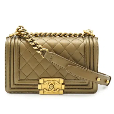 Pre-owned Chanel Gold Gold Leather Shoulder Bag () In Multi
