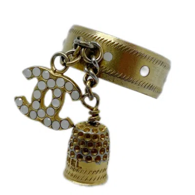 Pre-owned Chanel Gold Gold Plating Band Ring ()