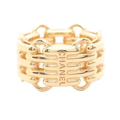 Pre-owned Chanel Gold Gold Plating Band Ring ()