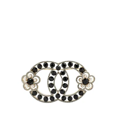 Pre-owned Chanel Gold Gold Plating Brooch () In Black