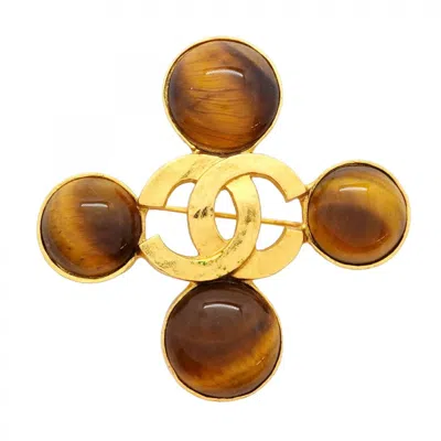 Pre-owned Chanel Gold Gold Plating Brooch () In Multi