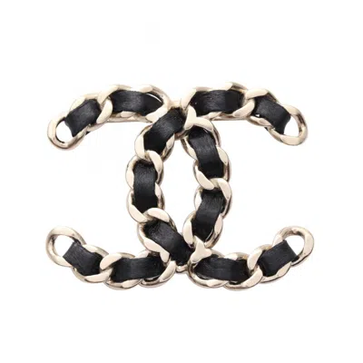Pre-owned Chanel Gold Gold Plating Leather Brooch () In Multi