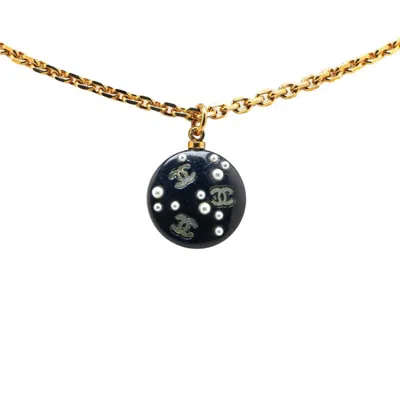 Pre-owned Chanel Gold Gold Plating Plastic Necklace () In Black
