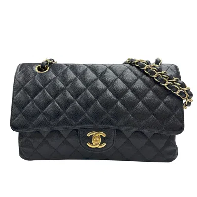 Pre-owned Chanel Gold Grained Calfskin Leather Chain/shoulder Wallet () In Multi