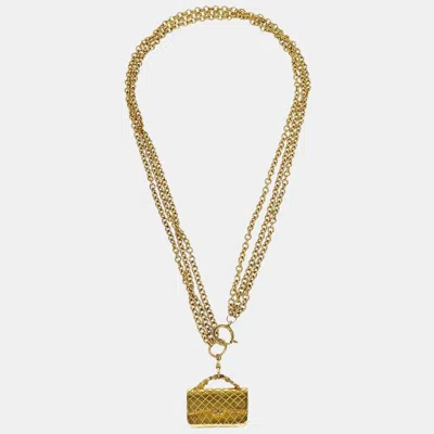 Pre-owned Chanel Gold Handbag Chain Pendant Necklace