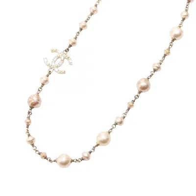Pre-owned Chanel Gold Ivory Gold Plating Necklace () In Multi