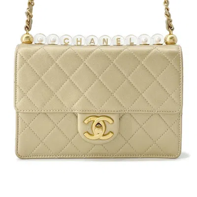 Pre-owned Chanel Gold Leather Shoulder Bag ()