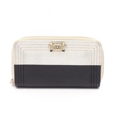 Pre-owned Chanel Gold Leather Wallet (bi-fold) () In Multi