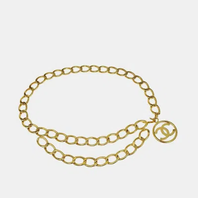 Pre-owned Chanel Gold Medallion Chain Belt