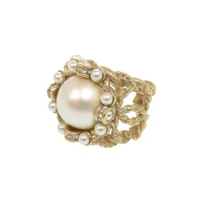 Pre-owned Chanel Gold Metal Band Ring ()