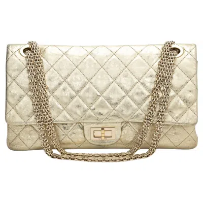 Pre-owned Chanel Gold Metallic Maxi Reissue Flap