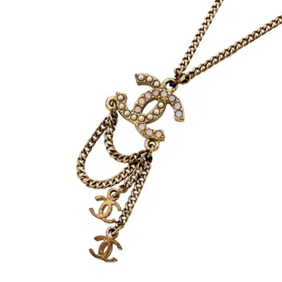 Pre-owned Chanel Gold Pink Gold Plating Necklace () In Multi