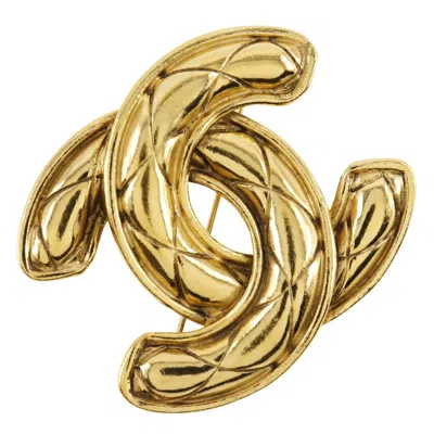 Pre-owned Chanel Gold Plated Coco Mark Brooch