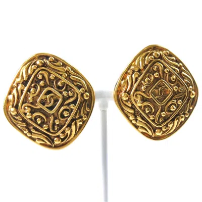 Pre-owned Chanel Gold Plated Coco Mark Earrings