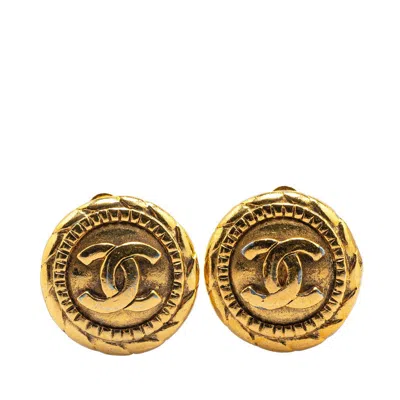Pre-owned Chanel Gold-plated Coco Mark Vintage Earrings