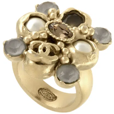 Pre-owned Chanel Gold Plating Band Ring () In Silver