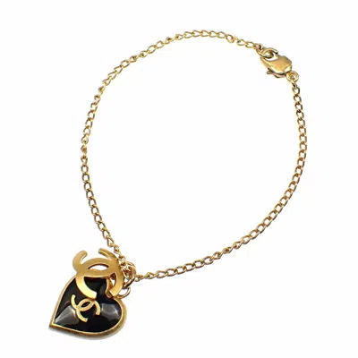 Pre-owned Chanel Gold Plating Charm Bracelet () In Black