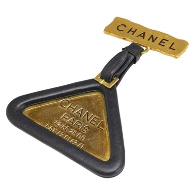 Pre-owned Chanel Gold Plating Leather Brooch () In Black