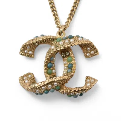 Pre-owned Chanel Gold Plating Necklace () In Green