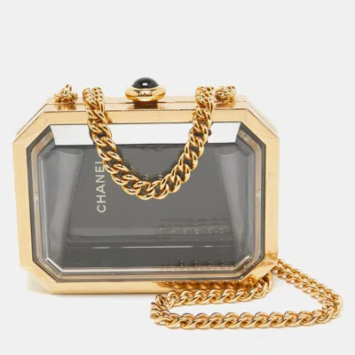 Pre-owned Chanel Gold Premiere Plexiglass Minaudiere Clutch Bag