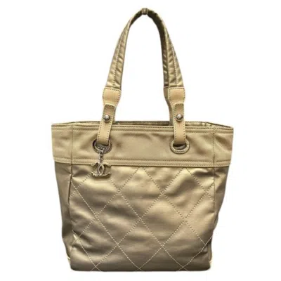 Pre-owned Chanel Gold Pvc Leather Handbag Tote Bag () In Multi