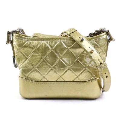 Pre-owned Chanel Gold Silver Leather Metal Shoulder Bag () In Gold, Silver