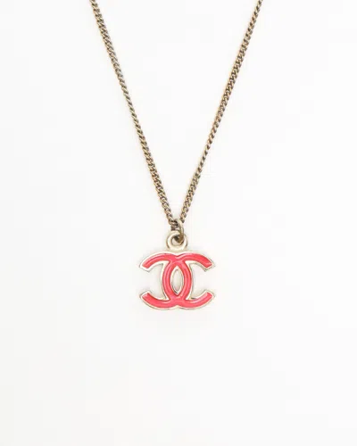 Pre-owned Chanel Gold-tone Coco Mark Necklace