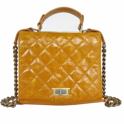 Pre-owned Chanel Gold Yellow Leather Metal Handbag Shoulder Bag ()