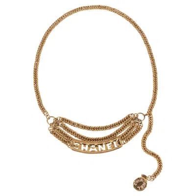 Pre-owned Chanel Golden Belt 1980s In Brown