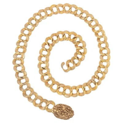 Pre-owned Chanel Golden Belt In Sand