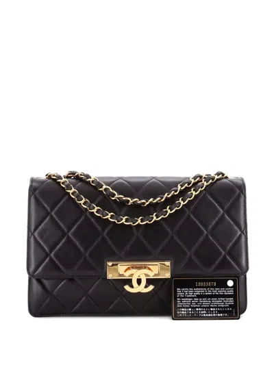 Pre-owned Chanel Golden Class Flap Bag Quilted Lambskin Large Shoulder Bag