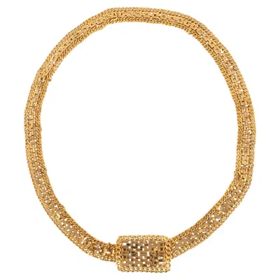 Pre-owned Chanel Golden Metal Chain Belt Haute Couture Coco Era In Brown
