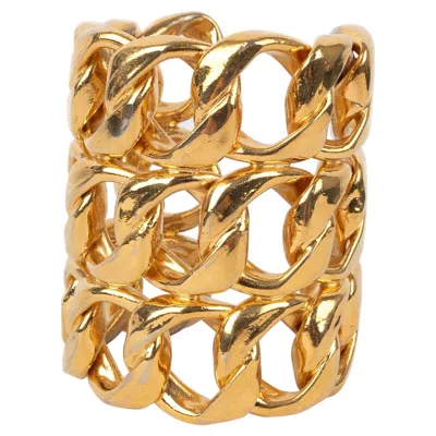 Pre-owned Chanel Golden Metal Chain Cuff Bracelet, 2cc3 In Multi