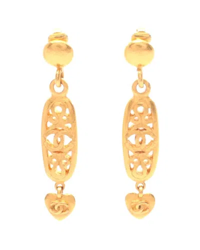 Chanel Gold-plated Coco Mark Earrings (authentic Pre-loved)