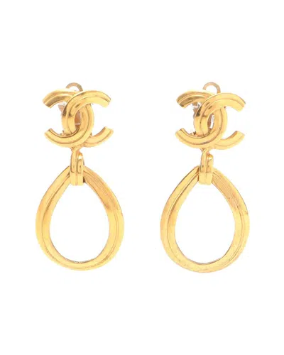 Pre-owned Chanel Gold-plated Coco Mark Earrings Gold Plated (authentic Pre-loved)
