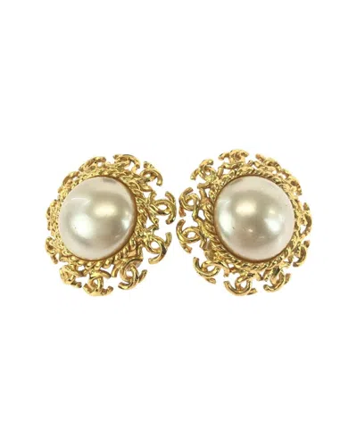 Chanel Gold-plated Vintage Coco Mark Earrings (authentic Pre-loved)