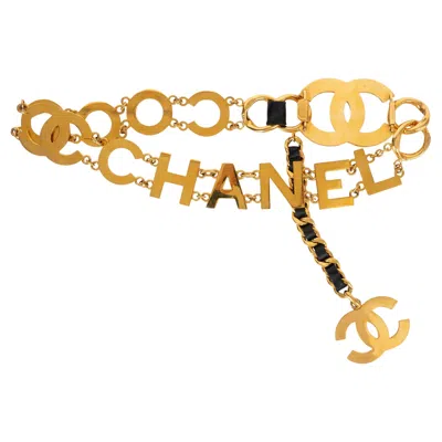 Pre-owned Chanel Gold-tone Metal 92a Coco  Chain Belt oz In Orange