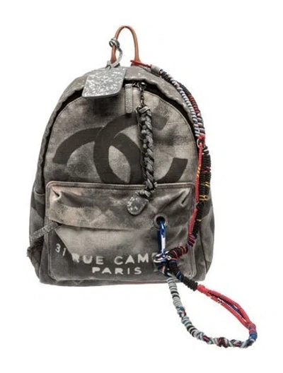 Pre-owned Chanel Graffiti Backpack In Neutral