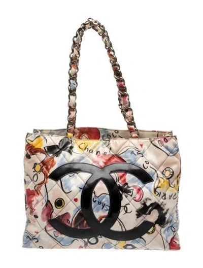 Pre-owned Chanel Graffiti Tote In Neutral